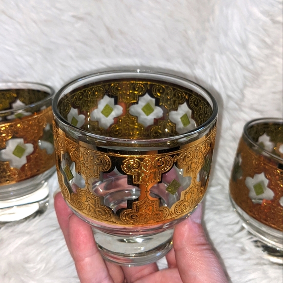 Mid-Century Culver Ltd.  "Valencia" , 22-Karat Drink Glasses. Drinkware-Set of 4 - Picture 3 of 5